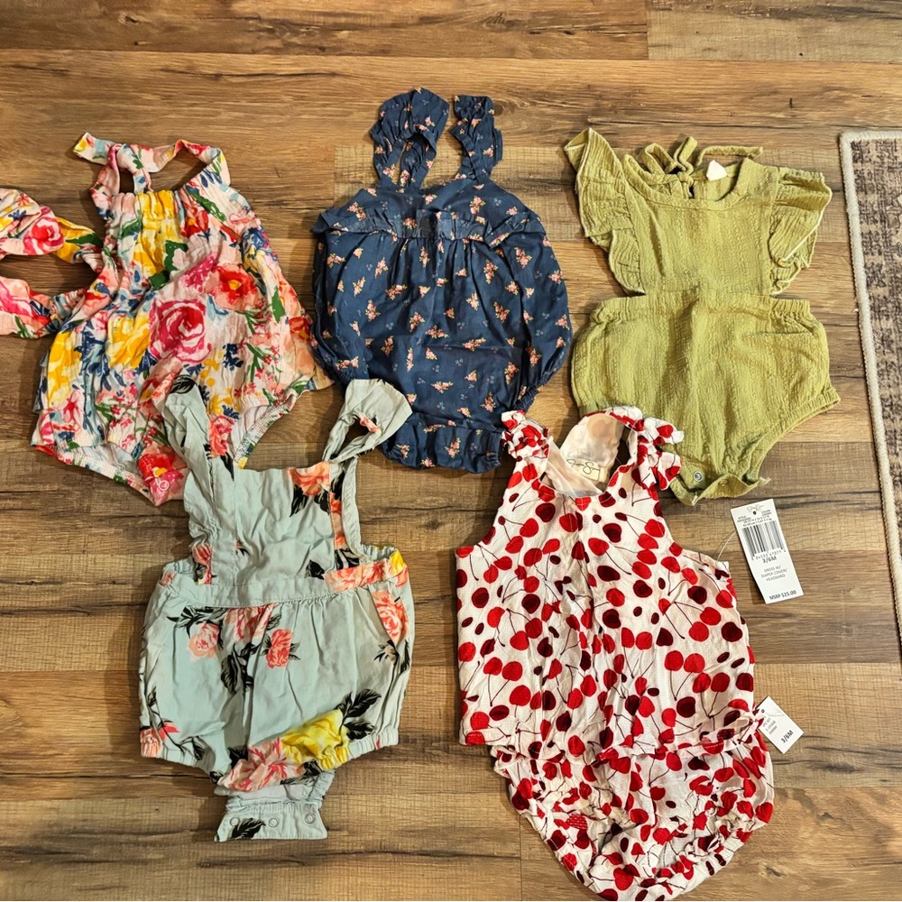 8 Assorted Baby Rompers 3-6mo